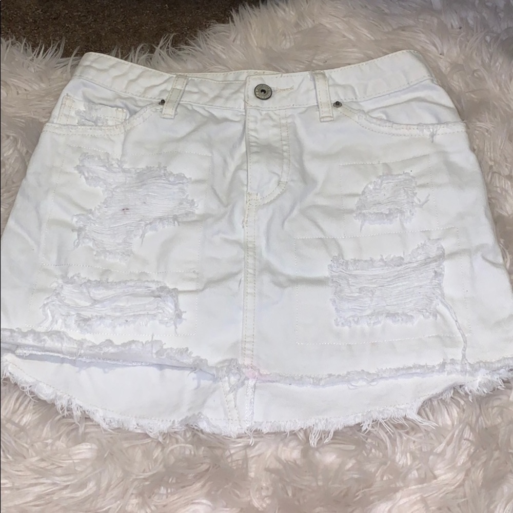 White jean skirt